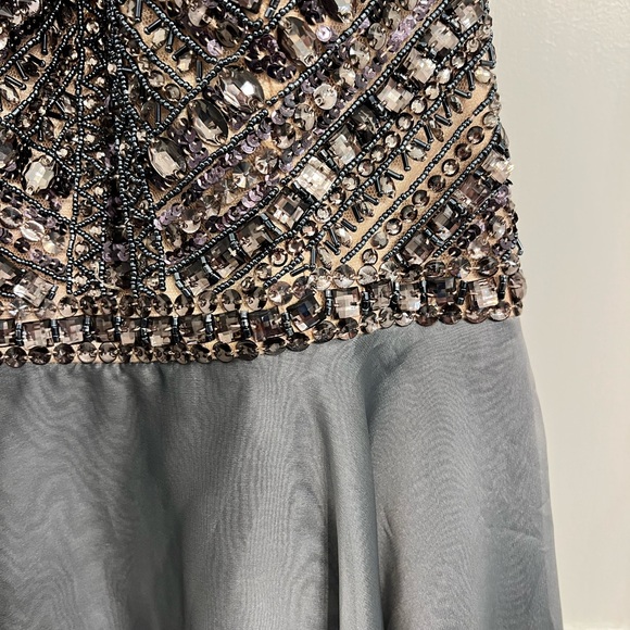 High Neck Beaded Cocktail Dress - Picture 6 of 10